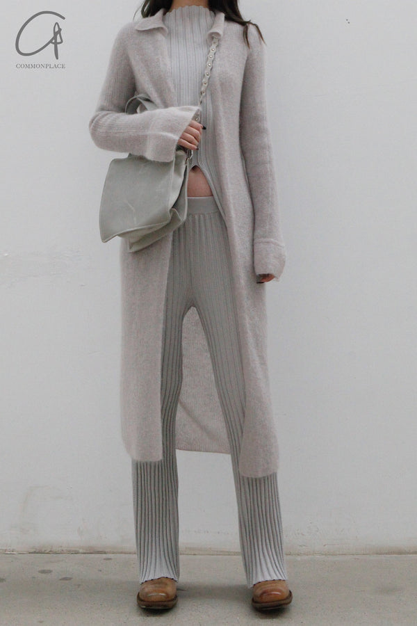 SWAYING/KNIT Mohair Slim Long Cardigan SW22AW1T83 Light Grey PS53